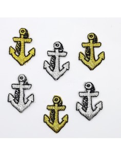 Aplicación ancla bordada metalizada termoadhesiva