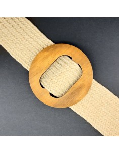 Trenza elástica rafia de color crudo de 50 mm especial para cinturones 