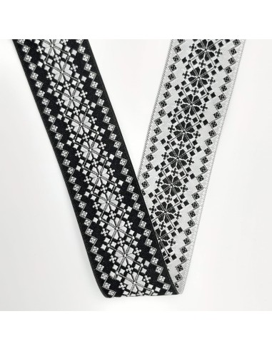 Galón tapacostura de doble cara negro de  2,7 cms