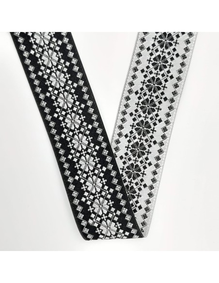 Galón tapacostura de doble cara negro de  2,7 cms