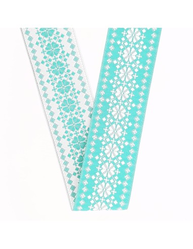 Galón tapacostura de doble cara verde mar de  2,7 cms