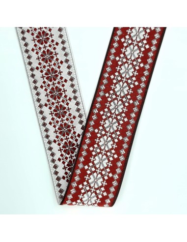 Galón tapacostura de doble cara burdeos de  2,7 cms