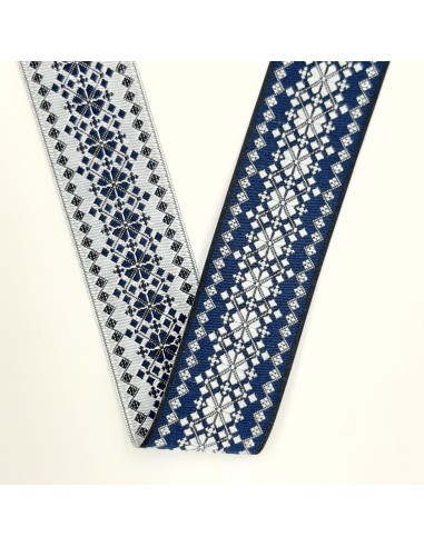 Galón tapacostura de doble cara azul marino de  2,7 cms