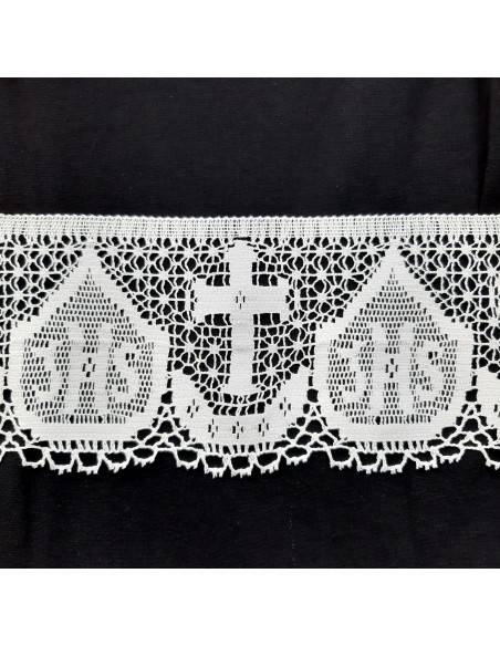 Encaje iglesia bolillo de 15 cms y color blanco