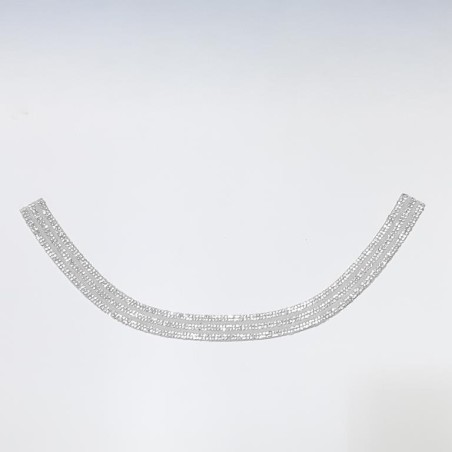 Aplique strass cuello adhesivo con piedras brillantes blanco