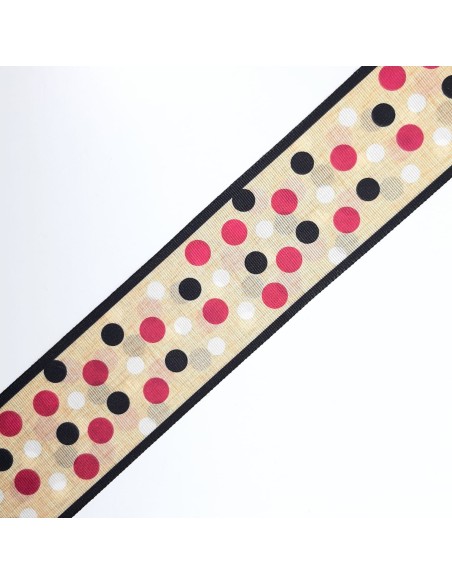 Cinta faya de lunares estampada a dos caras 4,8 cms