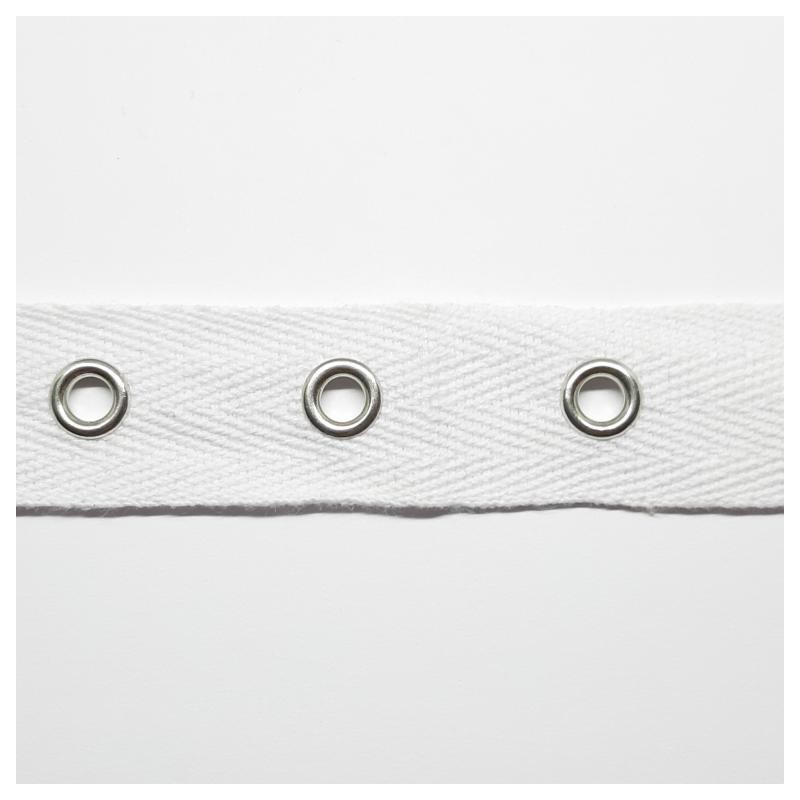 Cinta con ojetes blanca 2 cms