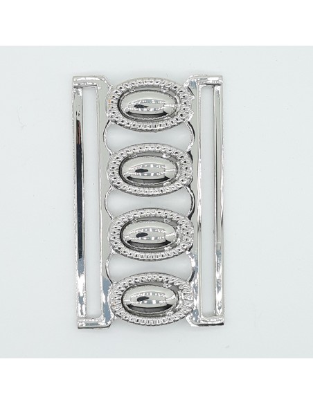 Hebilla metálica plata para cinturón elástico