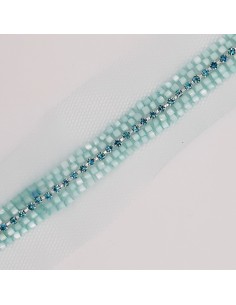 Galón pasamanería rocalla verde mar de 1 cm