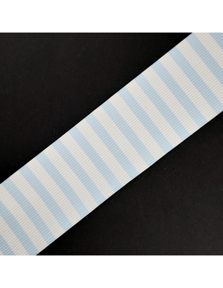Cinta de faya con rayas verticales de color celeste de 3,8 cms