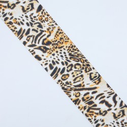 Cinta beige con estampado leopardo 3,8 cms