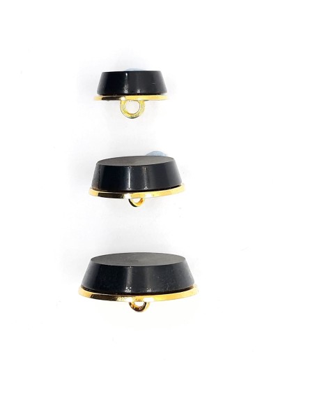 Botón filo dorado cazuela negro
