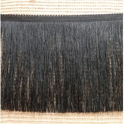 Fleco torzal de seda con suave brillo color negro de 15 cms
