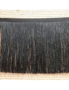 Fleco torzal de seda con suave brillo color negro de 15 cms