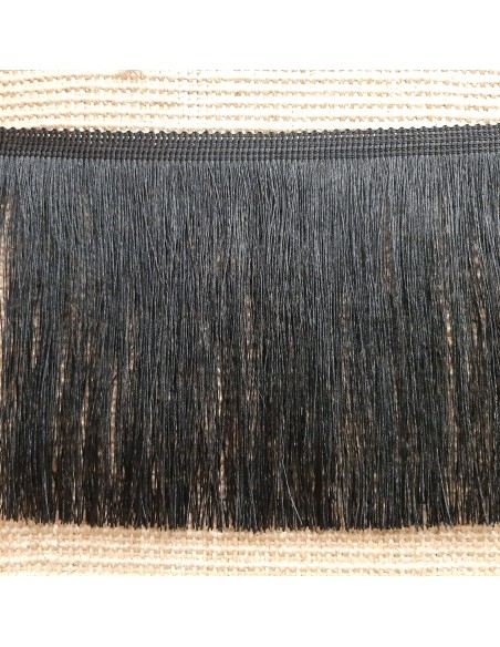 Fleco torzal de seda con suave brillo color negro de 15 cms