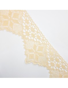 Puntilla bolillo picos beige