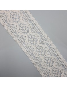 Juego encaje y entredos de bolillo blanco 2