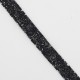 Galón canutillo fantasía termoadhesivo de color negro de 1 cm