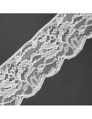 Puntilla encaje nylon color blanco de 7,5 cms