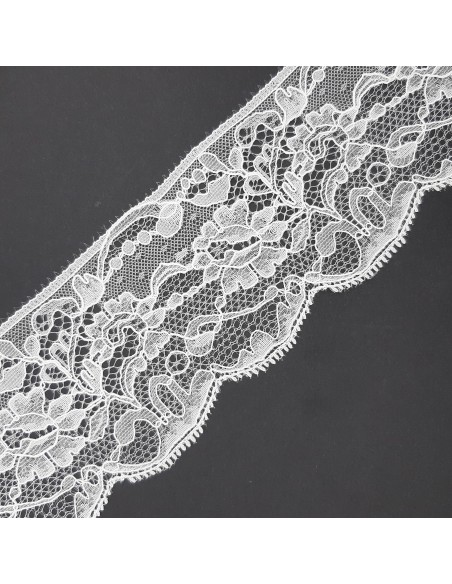 Puntilla encaje nylon color blanco de 7,5 cms