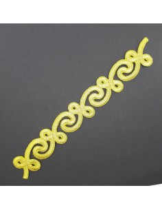 Aplique bordado metalizado dorado termoadhesivo de 20 x 2,5 cms