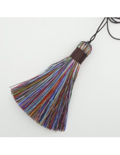 Borla torzal rayón multicolor de 8 cms