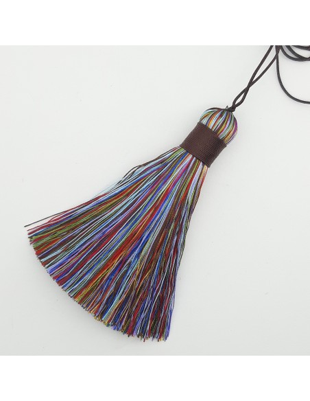 Borla torzal rayón multicolor de 8 cms