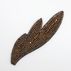 Aplicación rocalla canutillo de color bronce y 14,5 x 4,5 cms