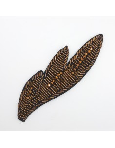 Aplicación rocalla canutillo de color bronce y 14,5 x 4,5 cms