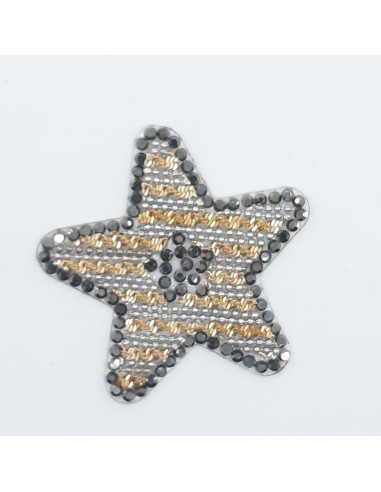 Aplicación en forma de estrella con cristales de color termoadhesiva 