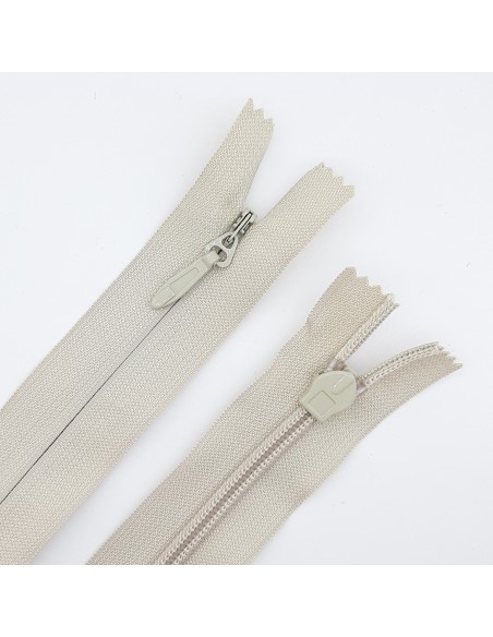 Cremallera invisible súper reforzada de 60 cms avellana