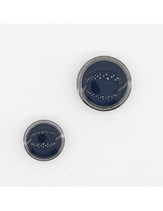 Botón esmaltado burdeos con filo de acero metálico 2