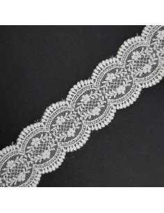 Juego entredos y encaje tul bordado marfil  2