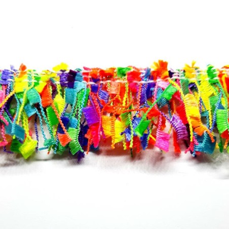 Fleco fantasía multicolor.