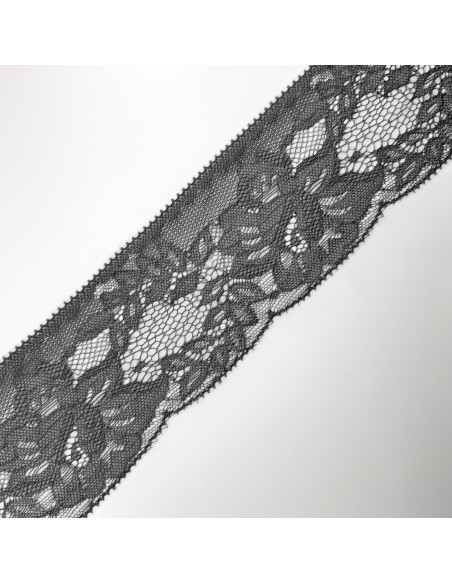 Puntilla encaje de nylon color gris marengo de 7 cms