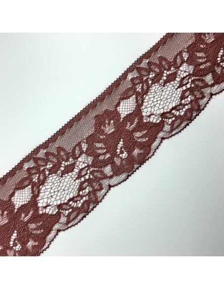 Puntilla encaje de nylon color marrón de 7 cms