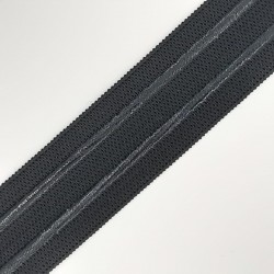 Elástico negro con silicona de 2,5 cms para trabajos de lencería 