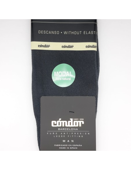 Calcetín modal hombre Condor con puño de descanso gris