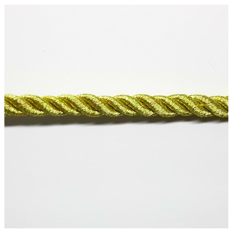 Cordón trenzado metalizado dorado.