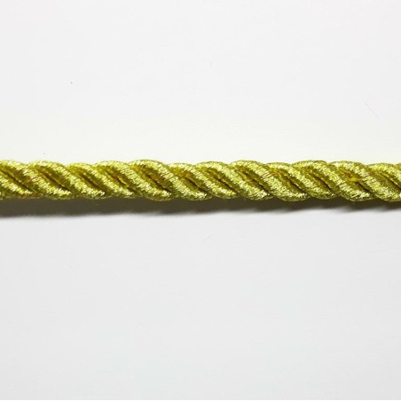 Cordón trenzado metalizado dorado.