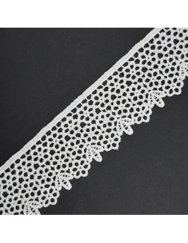 Encaje guipur blanco roto de 4 cms