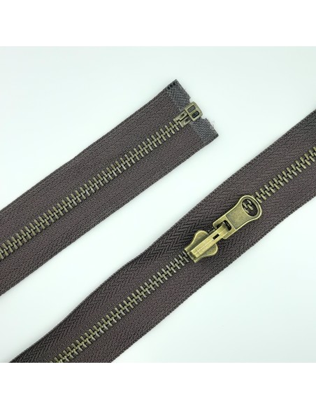 Cremallera reversible separador marrón.