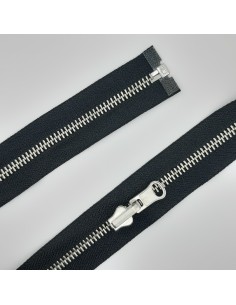 Cremallera reversible negra plata