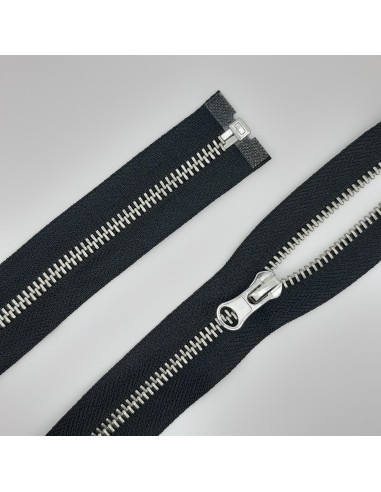 Cremallera separador negra malla plata