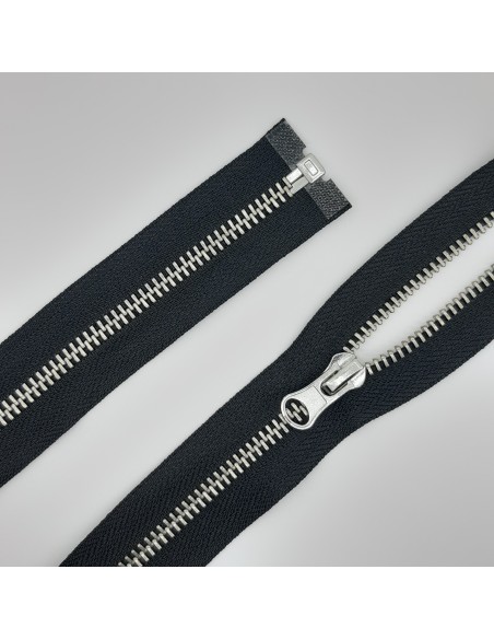 Cremallera separador negra malla plata