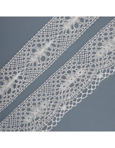 Encaje bolillo fino blanco  2