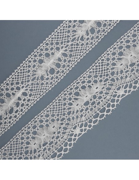 Encaje bolillo fino blanco 