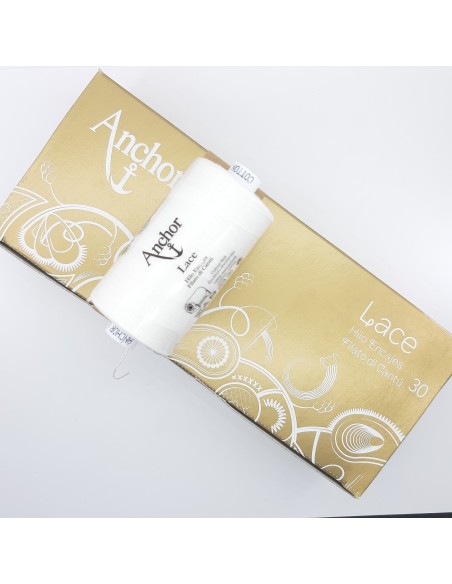 Hilo bolillos Anchor blanco para encaje.