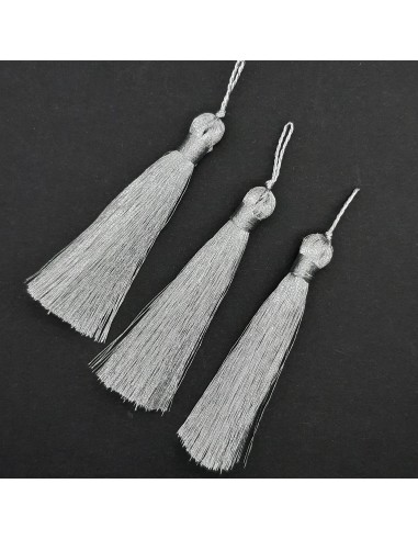 Borla metalizada plateada brillante 