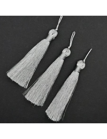 Borla metalizada plateada brillante 